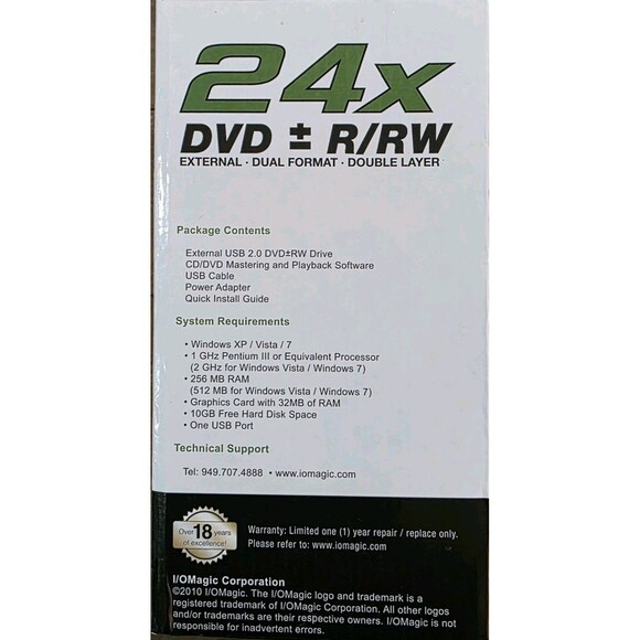 I/O Magic External DVD R/Rw Dual Format Double Layer DVD Drive, LightScribe - Picture 4 of 8